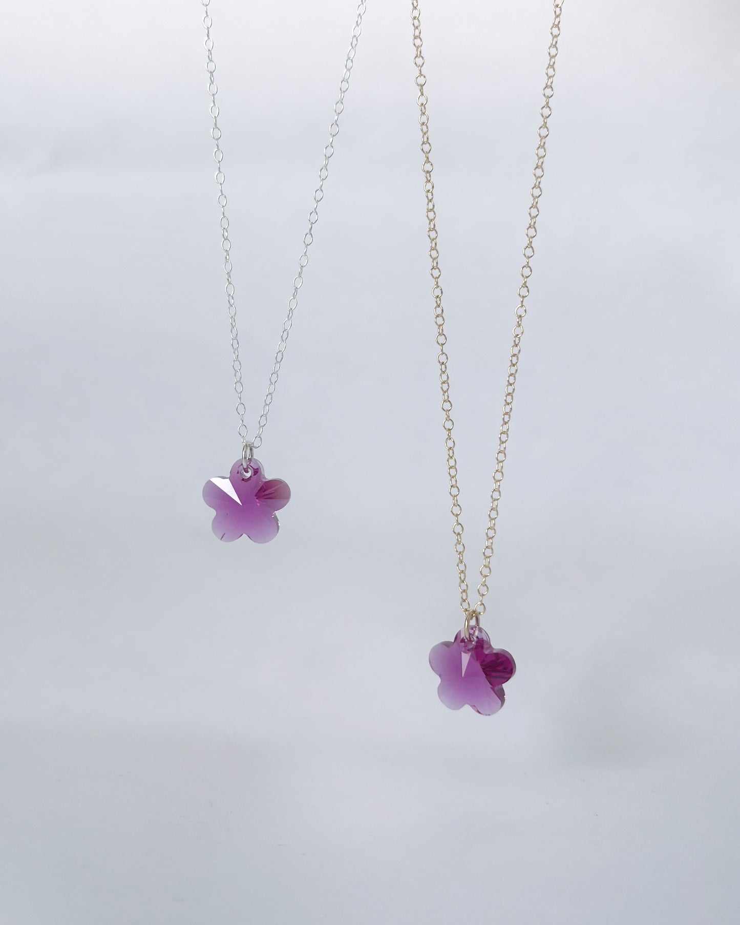Flower Crystal Pendant Necklace