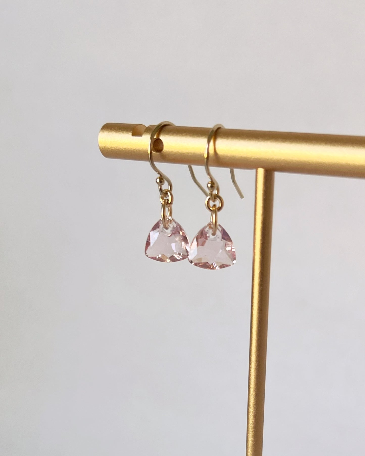 Triangle Crystal Birthstone Drop Earrings