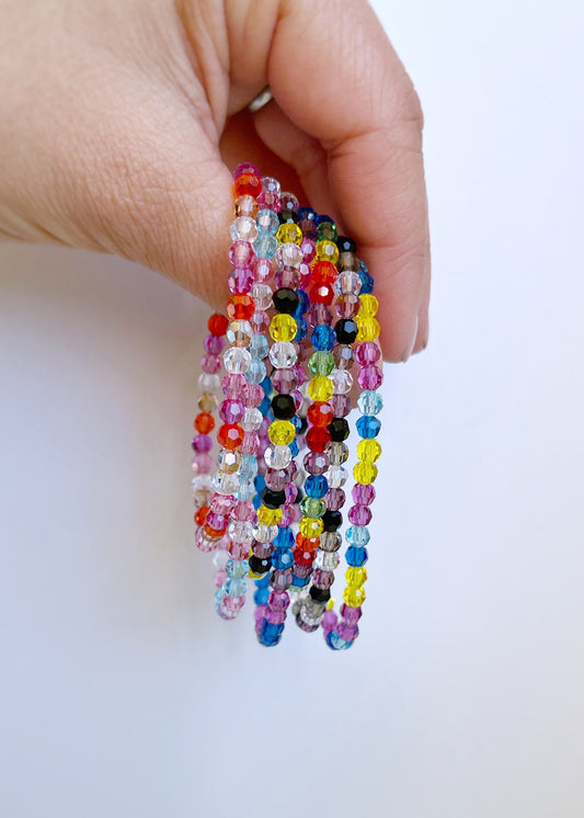 LGBQT+ Pride Crystal Bead Elastic Bracelet